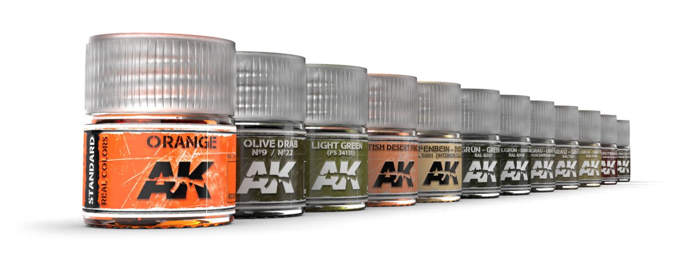 Real Colors Glass Jar Bottles - AK Interactive - Fusion Scale Hobbies