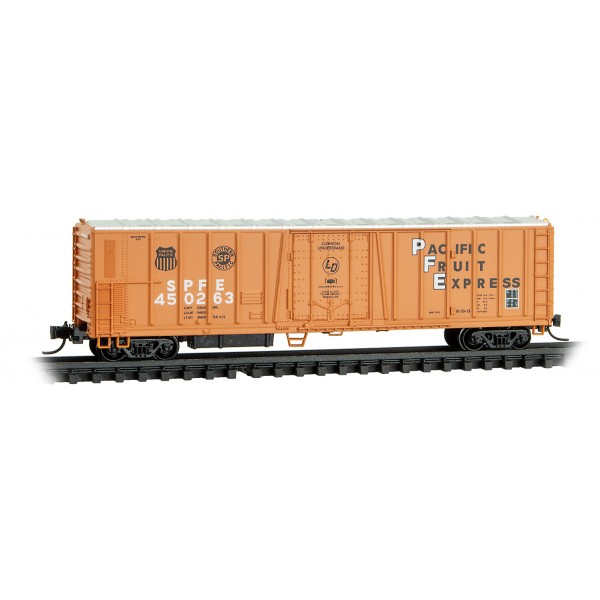 Micro Trains Line N Scale  Pacific Fruit Express 51' Rib Side Mechanical Reefer w/o Roofwalk RD# SPFE 450263