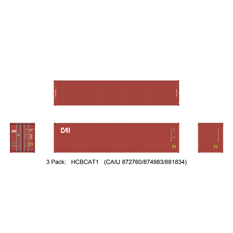 Aurora Miniatures HO 40ft Containers 3 Pack CAI (CAIU 872760/874983/881834) - Fusion Scale Hobbies