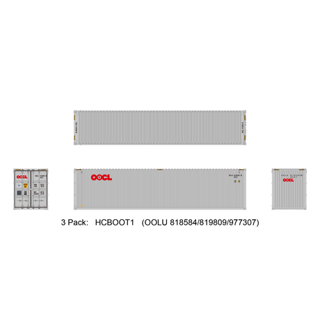 Aurora Miniatures HO 40ft Containers 3 Pack OOCL (OOLU 818584/819809/977307) - Fusion Scale Hobbies