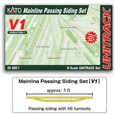Kato N Scale V1 Mainline Passing Siding Set Unitrack