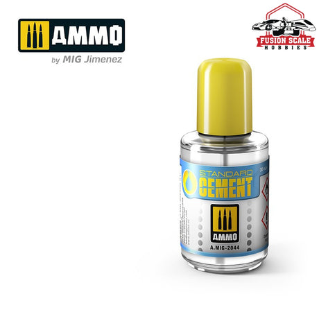 Ammo Mig Jimenez Standard Cement Jar with Brush Applicator 30ml - Fusion Scale Hobbies