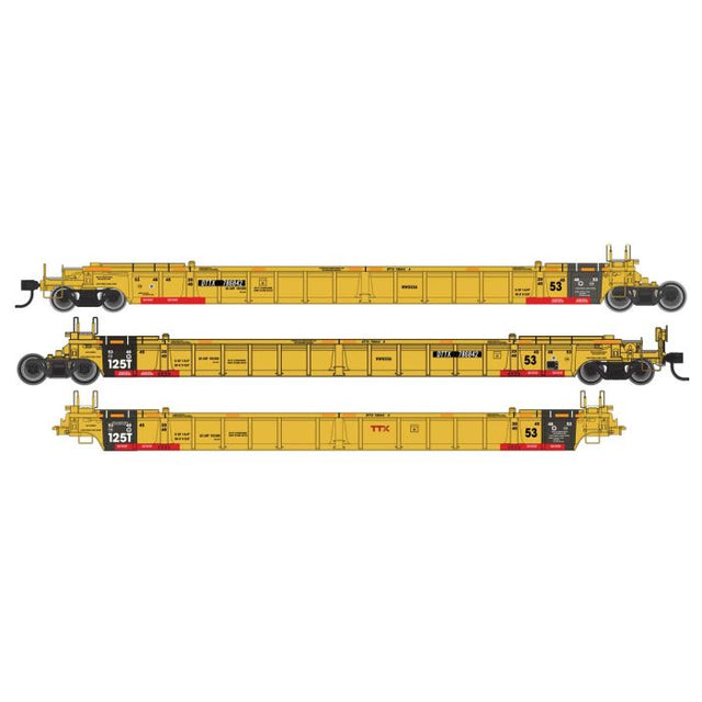 Walthers Mainline HO NSC Articulated 3-Unit 53' Well Cars