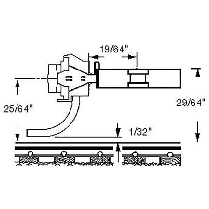 Kadee #118 HO Scale SF Shelf Whisker Metal Couplers - Medium (9/32") Centerset Shank