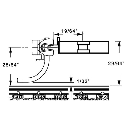 Kadee #120 HO Scale SBE Bottom Shelf Whisker® Metal Couplers with Gearboxes - Medium (9/32") Centerset Shank