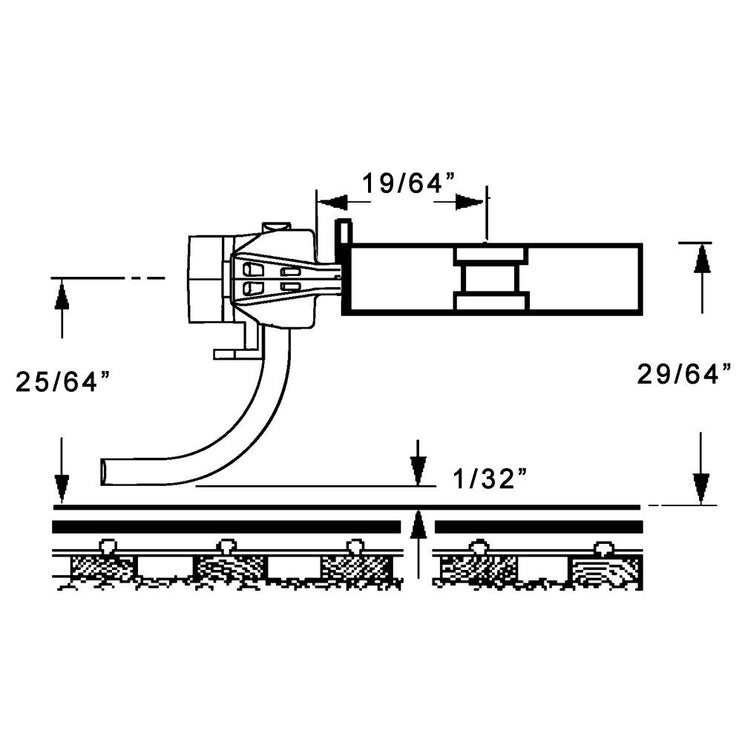 Kadee #120 HO Scale SBE Bottom Shelf Whisker® Metal Couplers with Gearboxes - Medium (9/32") Centerset Shank