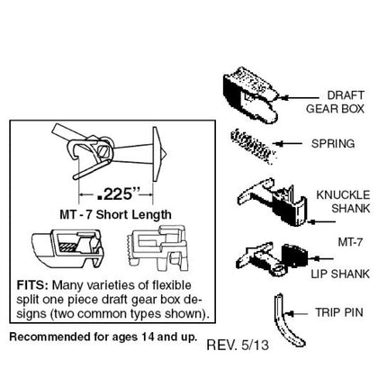 Micro Trains N Scale MT-7 Short 'T' Shank Couplers with Adaptors Coupler Conversion Kit 1128