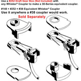 Kadee #144 HO Scale 140-Series Whisker Metal Couplers with Gearboxes Short (1/4") Underset Shank