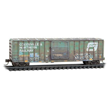 Micro Trains Line N Scale 50' Rib Side Box Car, Single Door, w/o Roofwalk Greenville & Northern Railway SRN/ex-GRN RD# SRN 7174