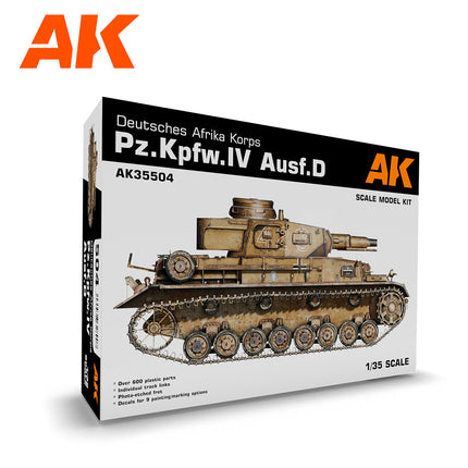 AK Interactive 1/35 PZ.KPFW.IV Ausf.D Deutsche Afrika Korps Plastic Model Kit