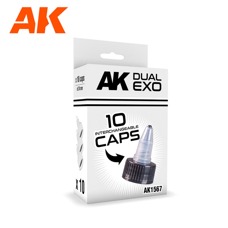 Ak Interactive Black Caps (24mm Diameter) Set of 10 Caps