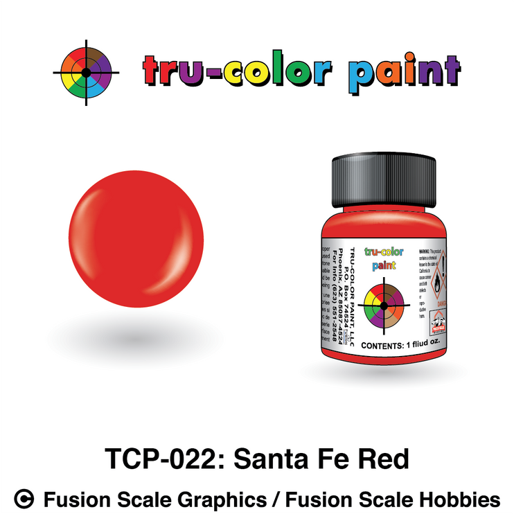 Tru Color Paint TCP-022 Santa Fe Red 2oz Bottle TCP022