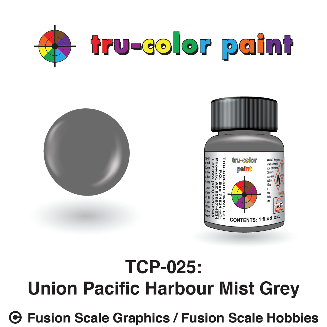 Tru Color Paint Union Pacific UP Harbor Mist Gray 1oz