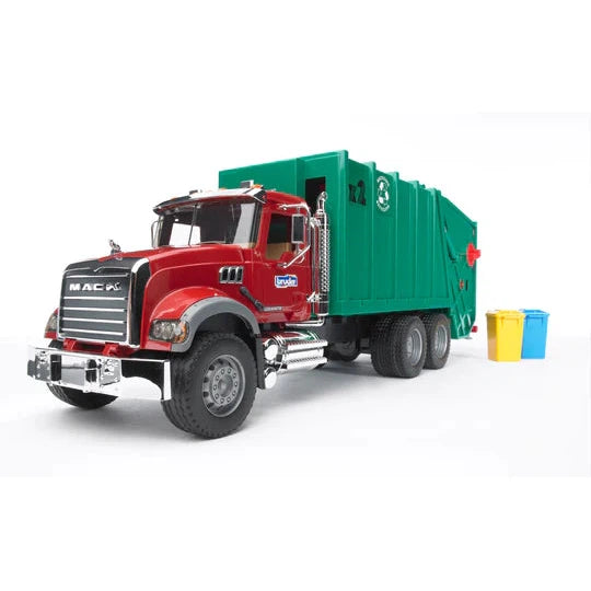 Bruder Toys MACK Granite Garbage truck (ruby red-green)