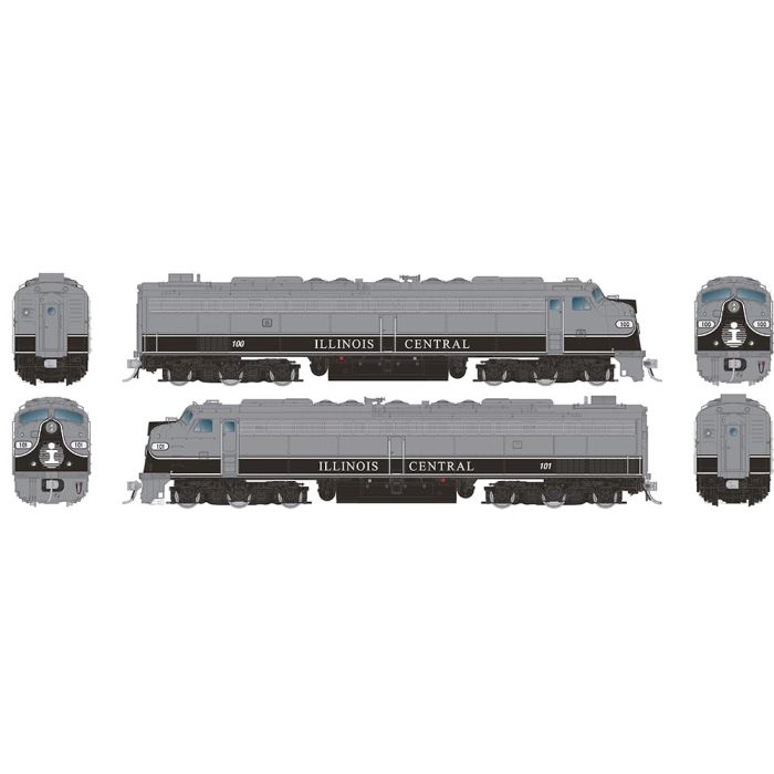 Ho Scale Class 101 Rapido HO Illinois Central 100 + 101 EMD HEP E8A/E8A DC/Silent - 02831 ...