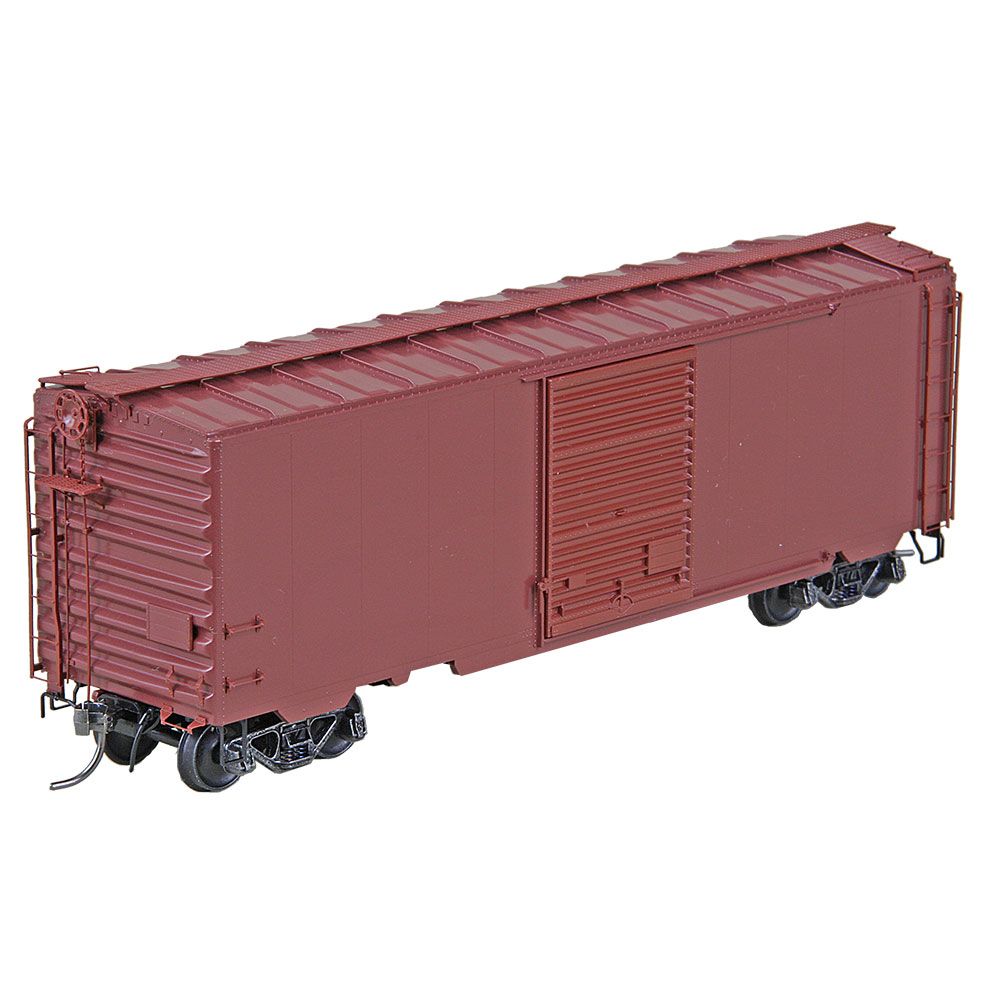 Kadee #5200 HO Scale Undecorated Post 1954 Wide Tab 40' PS-1 Boxcar with 8' Youngstown Door - Boxcar Red - RTR