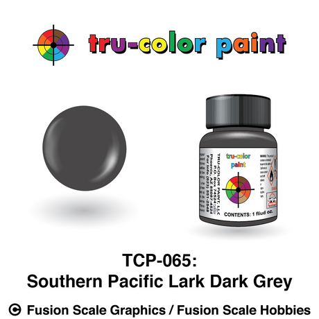 Tru Color Paint Southern Pacific SP Lark Dark Gray 1oz Bottle TCP065