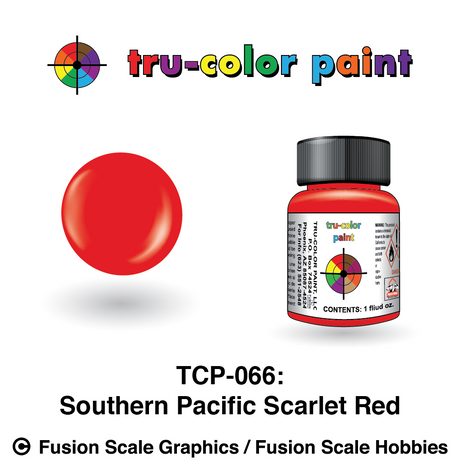 Tru Color Paint Southern Pacific Scarlet Red 1oz