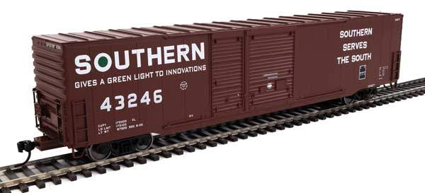 Walthers Mainline HO Scale 60' Pullman-Standard Auto Parts Boxcar (10' and 6' doors) Ready to Run Southern #43246