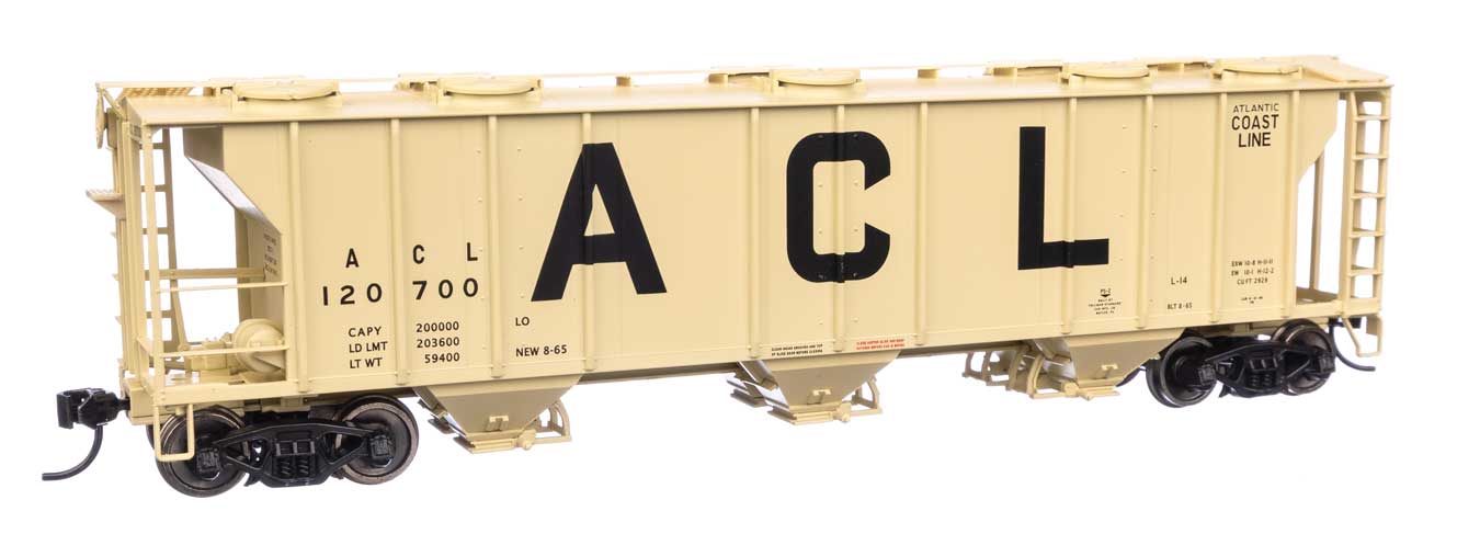 Walthers Mainline HO Scale Atlantic Coast Line #120700 50' Pullman-Standard PS-2 2893 3-Bay Covered Hopper