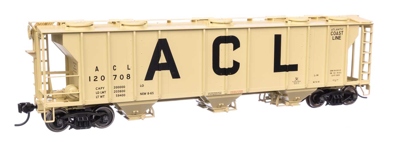 Walthers Mainline HO Scale Atlantic Coast Line #120708 50' Pullman-Standard PS-2 2893 3-Bay Covered Hopper