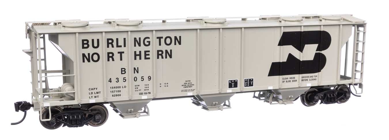 Walthers Mainline HO Scale Burlington Northern #435059 50' Pullman-Standard PS-2 2893 3-Bay Covered Hopper