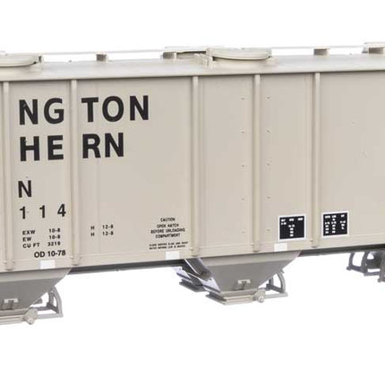 Walthers Mainline HO Scale Burlington Northern #435114 50' Pullman-Standard PS-2 2893 3-Bay Covered Hopper