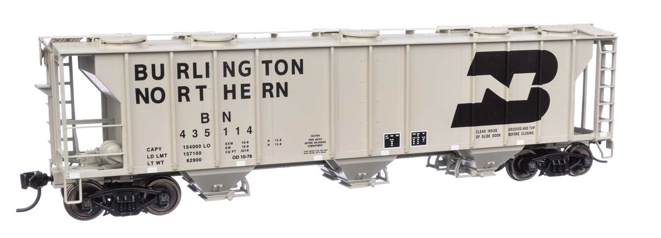 Walthers Mainline HO Scale Burlington Northern #435114 50' Pullman-Standard PS-2 2893 3-Bay Covered Hopper