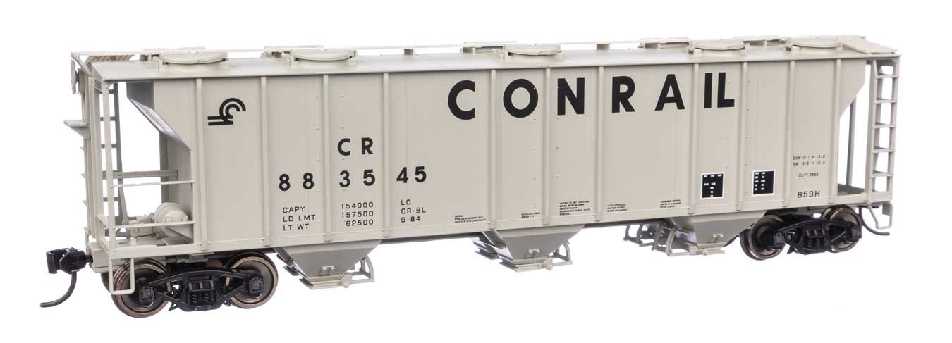 Walthers Mainline HO Scale Conrail #883545 50' Pullman-Standard PS-2 2893 3-Bay Covered Hopper