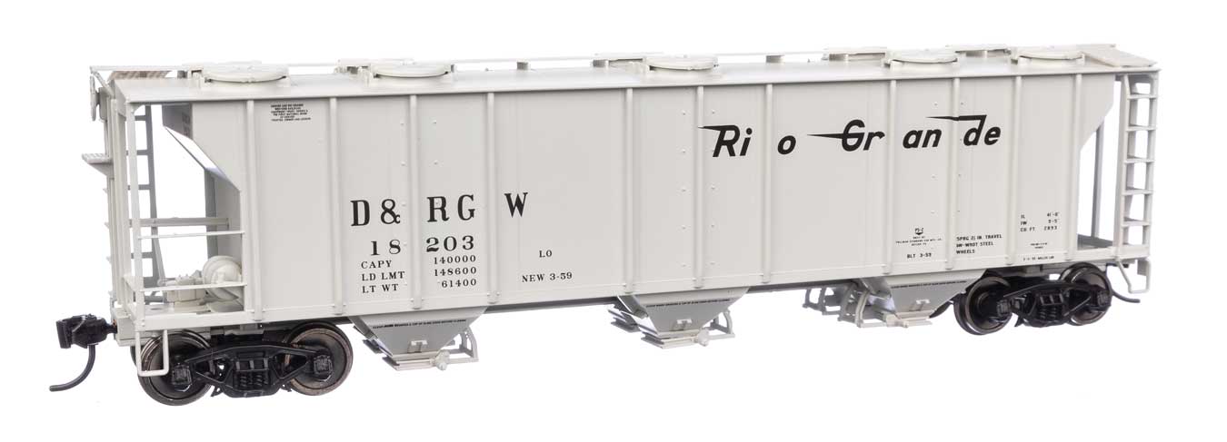 Walthers Mainline HO Scale Denver & Rio Grande Western(TM) #18203 50' Pullman-Standard PS-2 2893 3-Bay Covered Hopper