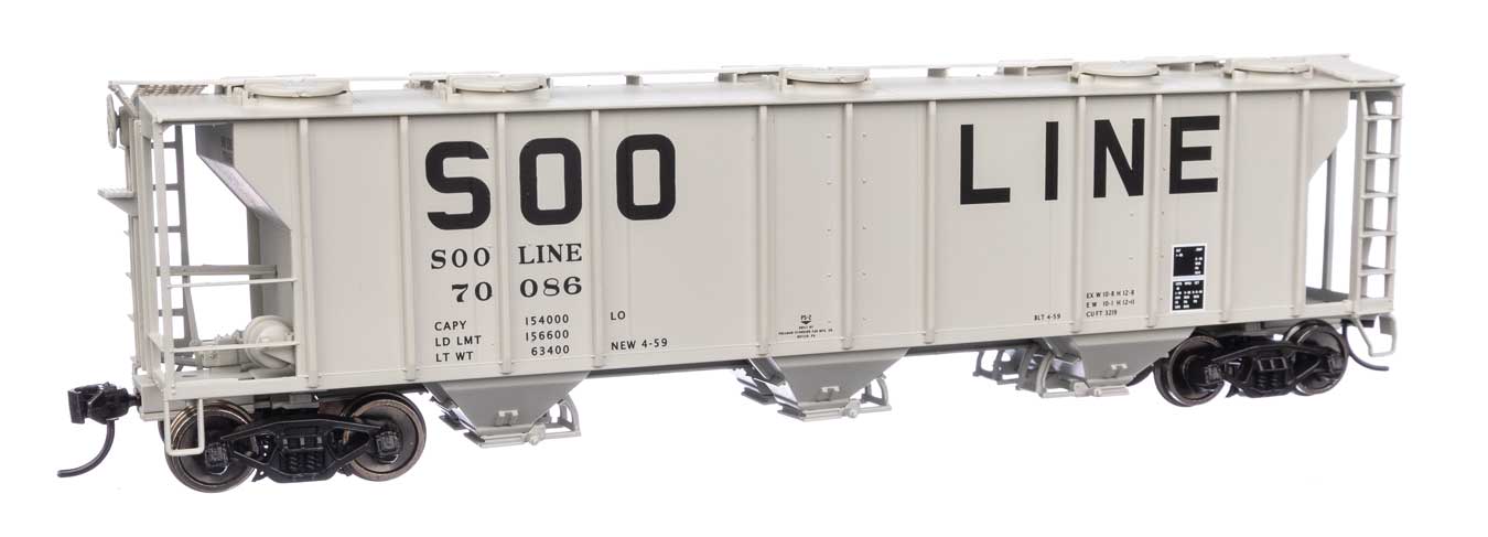 Walthers Mainline HO Scale Soo Line #70086 50' Pullman-Standard PS-2 2893 3-Bay Covered Hopper