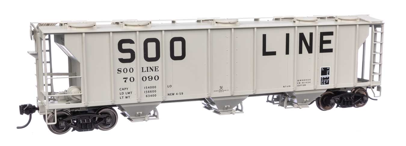 Walthers Mainline HO Scale Soo Line #70090 50' Pullman-Standard PS-2 2893 3-Bay Covered Hopper