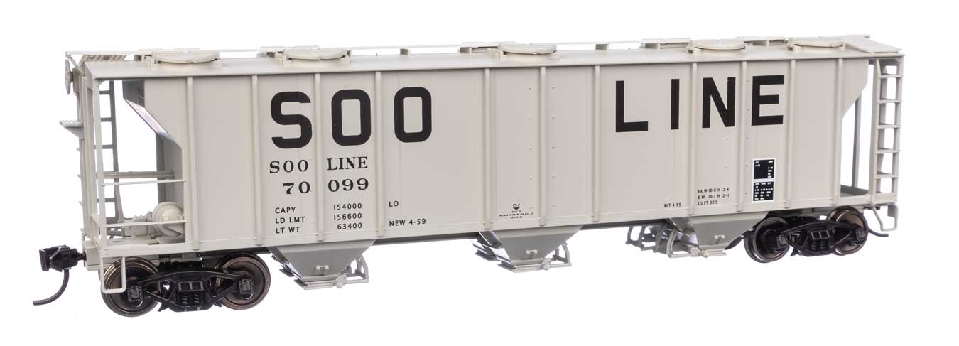 Walthers Mainline HO Scale Soo Line #70099 50' Pullman-Standard PS-2 2893 3-Bay Covered Hopper