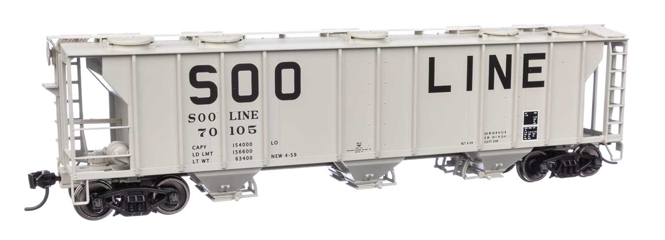 Walthers Mainline HO Scale Soo Line #70105 50' Pullman-Standard PS-2 2893 3-Bay Covered Hopper