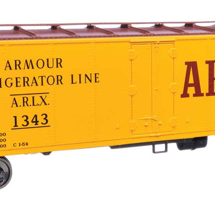 Walthers Mainline HO Scale Armour Refrigerator Lines ARLX #1343 40' Steel Reefer with Dreadnaught Ends