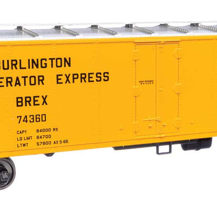 Walthers Mainline HO Scale Burlington Refrigerator Express BREX #74360 40' Steel Reefer with Dreadnaught Ends