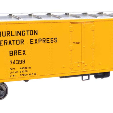 Walthers Mainline HO Scale Burlington Refrigerator Express BREX #74398 40' Steel Reefer with Dreadnaught Ends