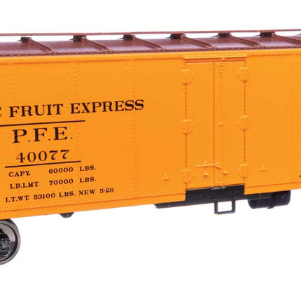 Walthers Mainline HO Scale Pacific Fruit Express #40077 Overland logo 40' Steel Reefer with Dreadnaught Ends