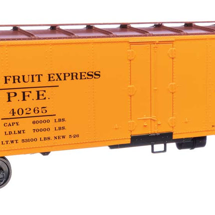 Walthers Mainline HO Scale Pacific Fruit Express #40265 Overland logo 40' Steel Reefer with Dreadnaught Ends