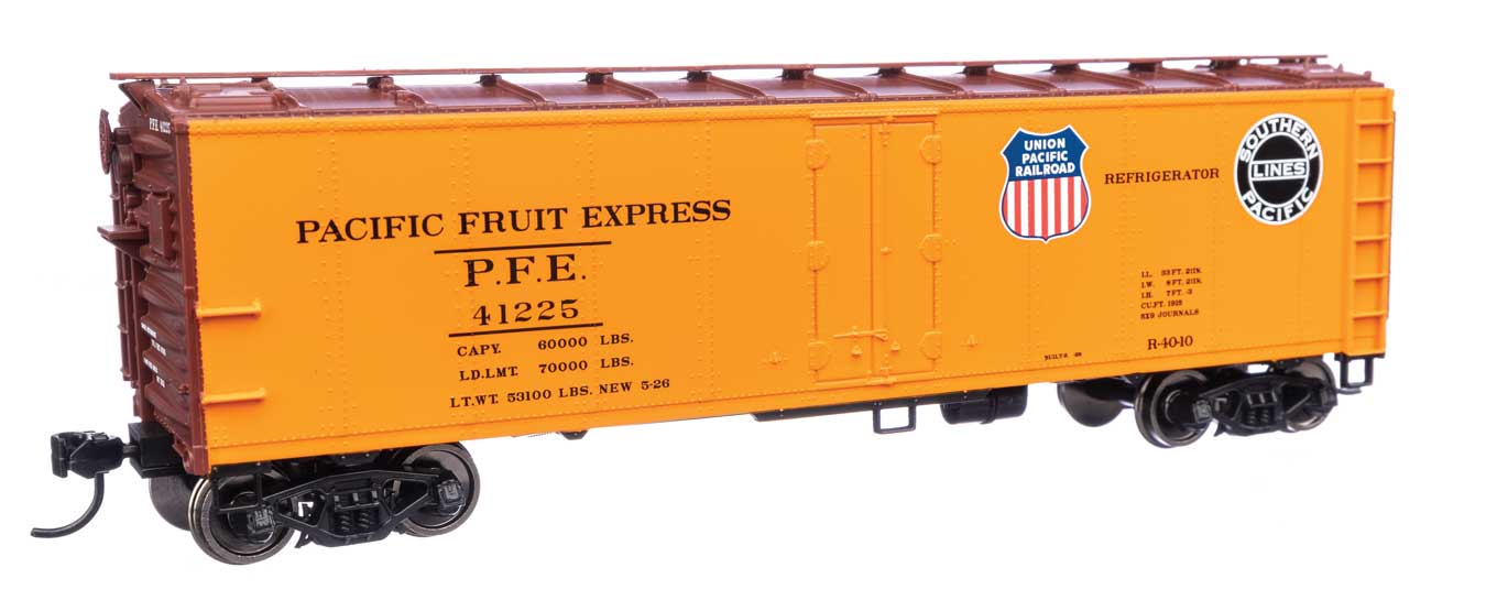 Walthers Mainline HO Scale Pacific Fruit Express #41225 UP & SP logos 40' Steel Reefer with Dreadnaught Ends