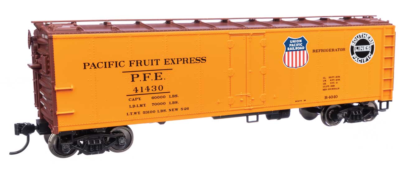 Walthers Mainline HO Scale Pacific Fruit Express #41430 UP & SP logos 40' Steel Reefer with Dreadnaught Ends