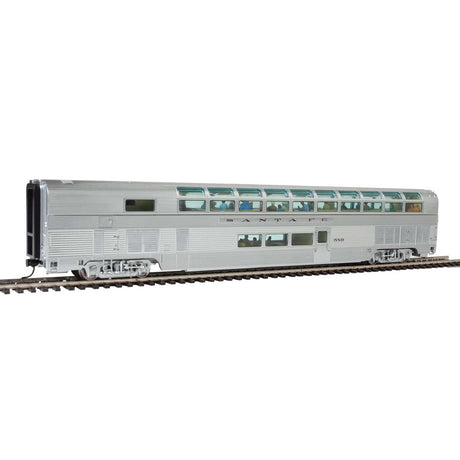 Walthers Proto HO Scale 85' Budd Hi-Level Sky Lounge Santa Fe #580 (Deluxe Edition; LED Lighting, Preiser Figures)