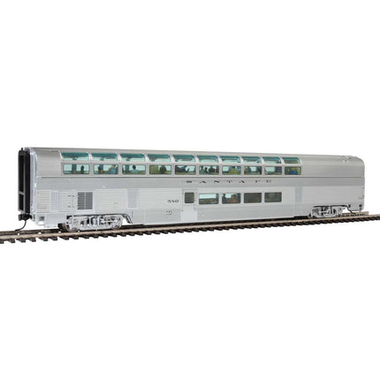 Walthers Proto HO Scale 85' Budd Hi-Level Sky Lounge Santa Fe #580 (Deluxe Edition; LED Lighting, Preiser Figures)