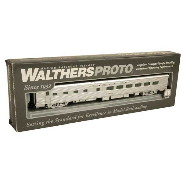 Walthers Proto HO Scale 85' Pullman Standard 36-Seat Diner - Ready to Run Santa Fe #61, Business Train (Real Metal Finish)