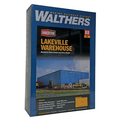 Walthers Cornerstone HO Scale Lakeville ModernStyle Warehouse Kit 12 x 19 x 4" 30.5 x 48.3 x 10.2cm