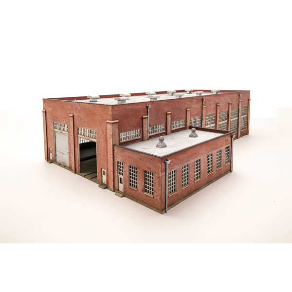 Walthers Cornerstone HO Scale 130' 2Stall Diesel Engine House Kit