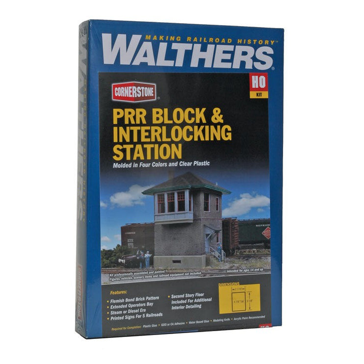 Walthers Cornerstone HO Scale Pennsylvania Railroad Block & Interlocking Station Kit 27/16 x 31/8 x 47/8" 6.1 x 7.9 x 12.3cm