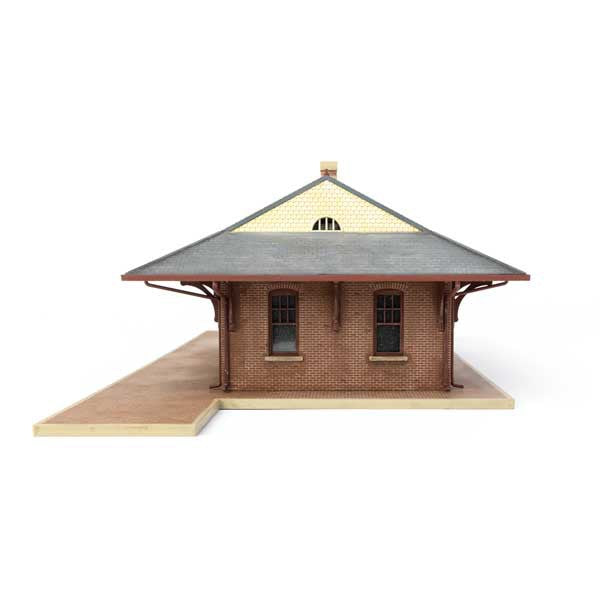 Walthers Cornerstone HO Scale Pennsylvania System Brick Combination Station Kit 123/4 x 6 x 4" 32.3 x 15.2 x 10.1cm