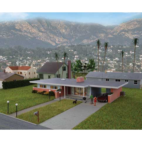 Walthers Cornerstone HO Scale Mid-Century Modern Home Box Art