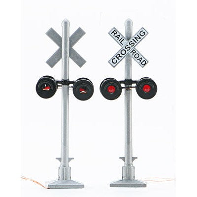 Walthers HO Scale SceneMaster Crossing Flashers Set of 2 Working Signals (Use with Crossing Signal Controller)